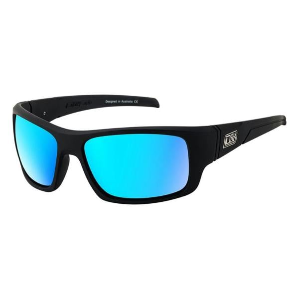 Dirty Dog STRAY - Satin Black with Polarized Ice Blue Mirror Lens