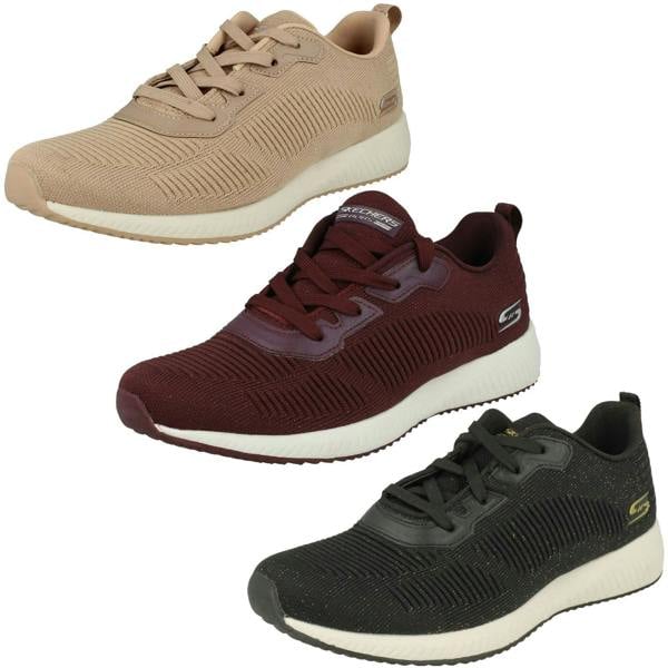 Skechers Ladies Skechers Bobs Sports Memory Foam Trainers Total Glam 32502