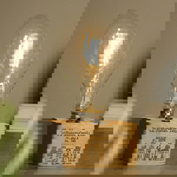 Personalised Memento Company Personalised Home Wooden Bulb Light