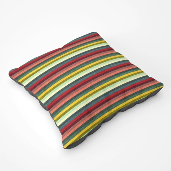 Warren Reed Multicolour Striped Brish Pattern Floor Cushion