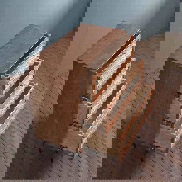 Detail view of Xavier Sideboard, Side Cabinet, Rattan with book cabinet small