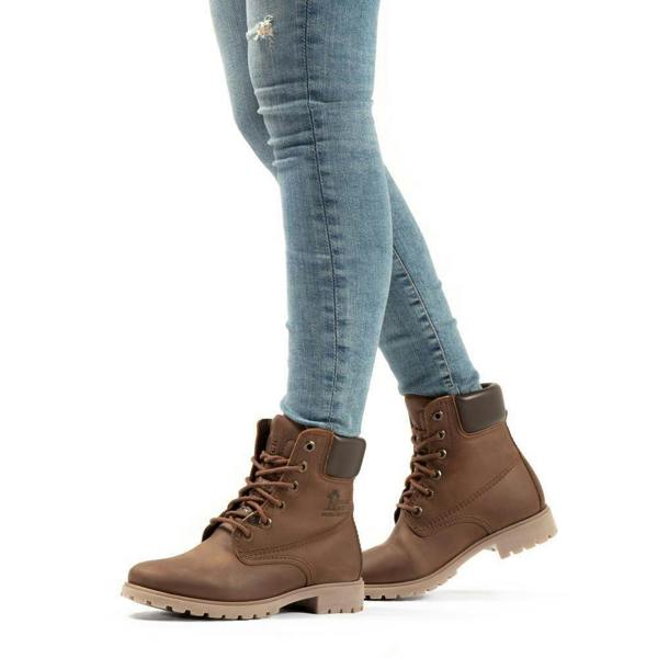 Panama Jack 03 Ladies Boots Brown Waterproof Leather Lace up Hiking Ankle Chukka