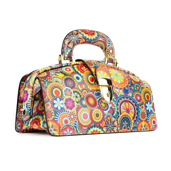 Embassy London Gazelle - Signature Print - Women's bowling bag with handle and strap