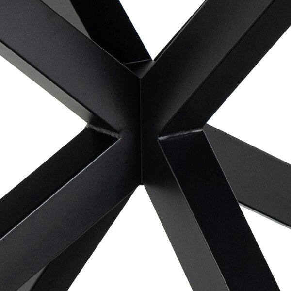 Wyld Haus Perth 200cm Rusty Brown Ceramic Extendable Dining Table Industrial Black Metal Legs