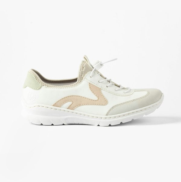 Rieker Womens Elasticated Shoes - White Combination (L32G9-80)