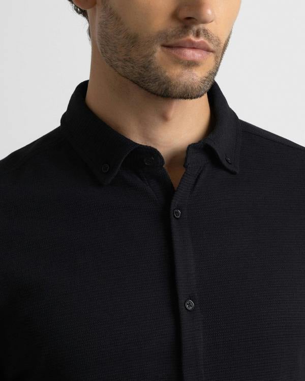 Steel & Jelly Textured Long Sleeve Jersey Shirt