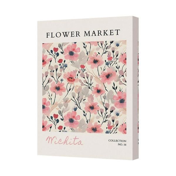 Benjamin Tate Design Flower Market Floral Canvas Art Print Pink Flowers Collection No 58