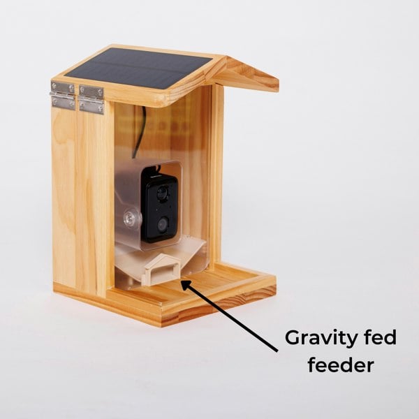 Callow Retail Wooden Bird Feeder with AI Bird Detection Camera