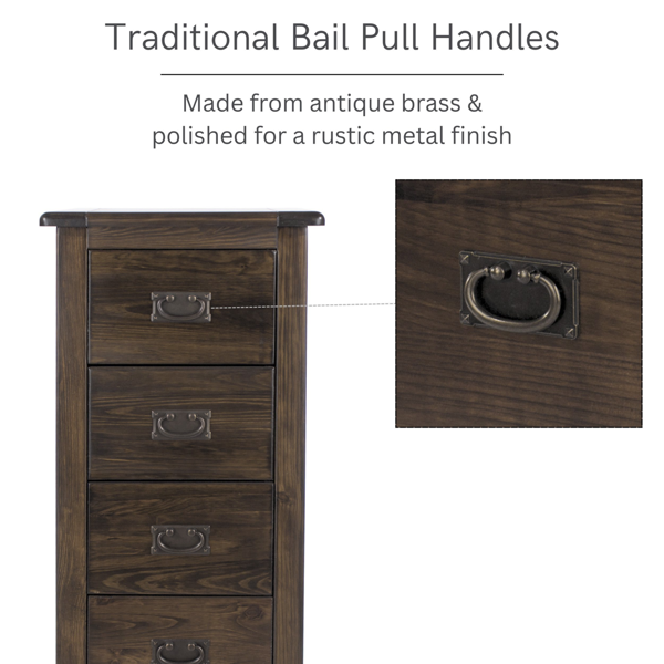 Core Products Boston 5-Drawer Narrow Chest of Drawers