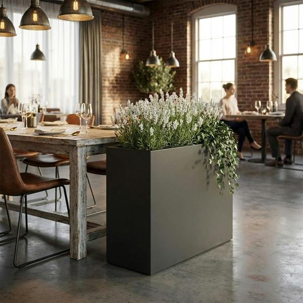 Nicoman Galvanised Steel Trough Metal Planter 90cm x 82cm - Anthracite Grey