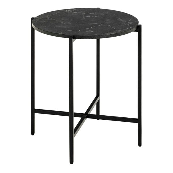 Wyld Haus Odense Black Izmir Round Side Table Metal Legs