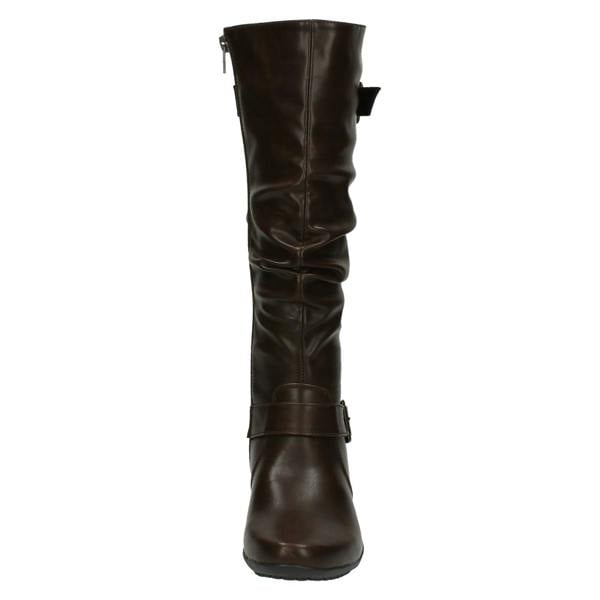 Down to Earth Ladies Down To Earth Flat High Leg Rouched Boots