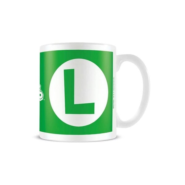 Super Mario Luigi Initial Mug - Green/White