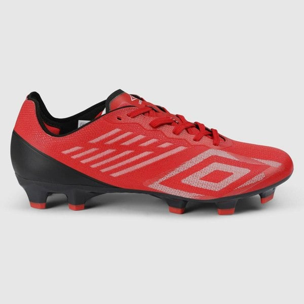Umbro Mens Velocita Decima Pro Firm Ground Football Boots - Equestrian Red/Silver/Black