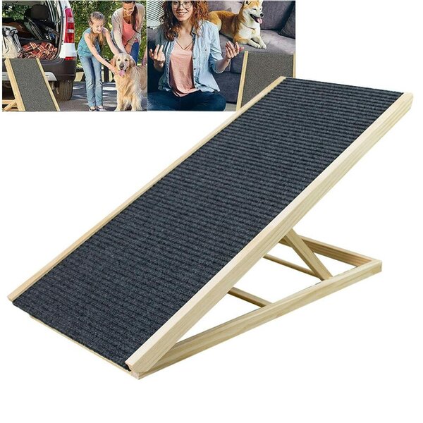 Havendro Adjustable Heights Dog Pet Ramp Foldable Stairs Non-Slip Ramp for Car Bed Sofa