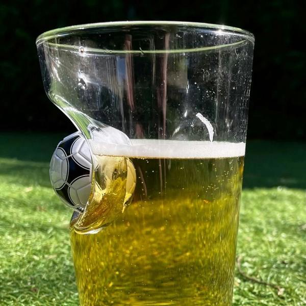 Personalised Football Beer Glass - lifestyle shot