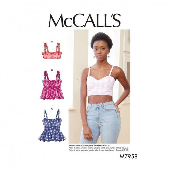 McCalls 7958 Paper Sewing Pattern – Women's Top, Size XS-XL, Easy