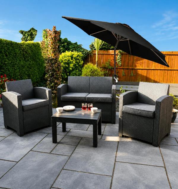 Groundlevel 2m Tilt and Crank Lightweight Parasol