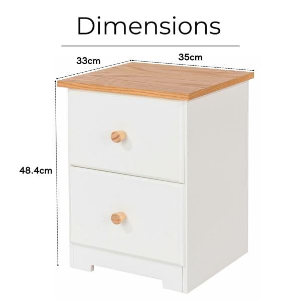 Core Products Set of 2 Colorado Rustic White 2-Drawer Bedside Cabinets