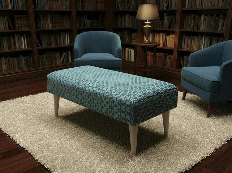 ISTOOLS Premium Pattern Fabric Ottoman Footstool Pouffe – UK Handmade - 30 x 20 Inches (76 x 51cm)