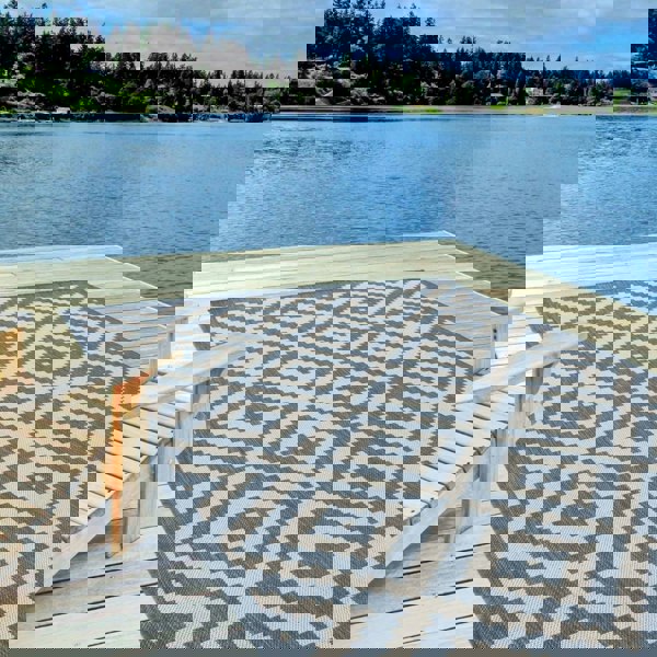 Outdoor Rug Diamond Design Blue and White | The Rugs