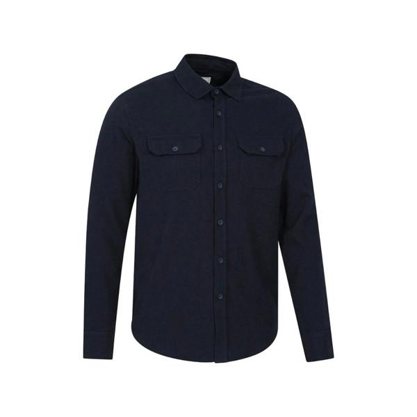 Mountain Warehouse Mens Trace Flannel Long-Sleeved Shirt - Navy - 