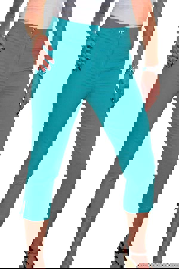 Paulo Due Women's Slim Cropped Capri Stretch Trousers