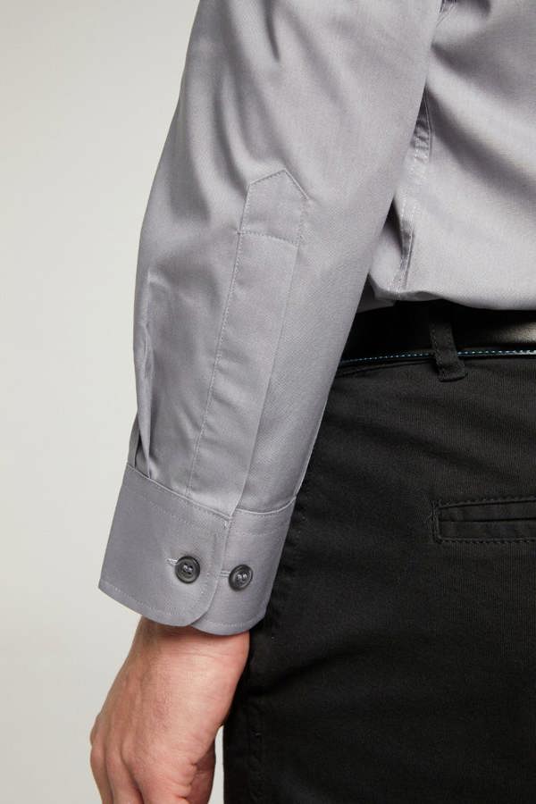Silver Grey Classic Easy Care Long Sleeve Shirt