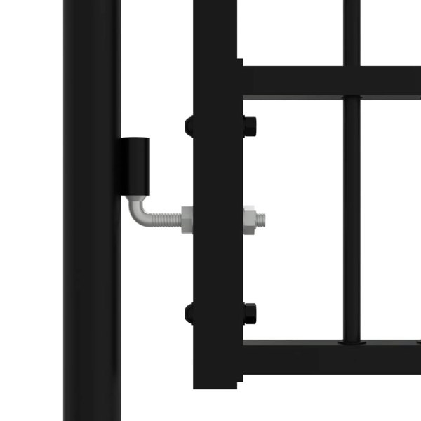 Berkfield Fence Gate with Spear Top Black 305x151 cm Powder-coated Steel
