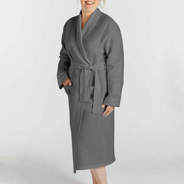Lazy Linen Charcoal Pyjama & Bathrobe