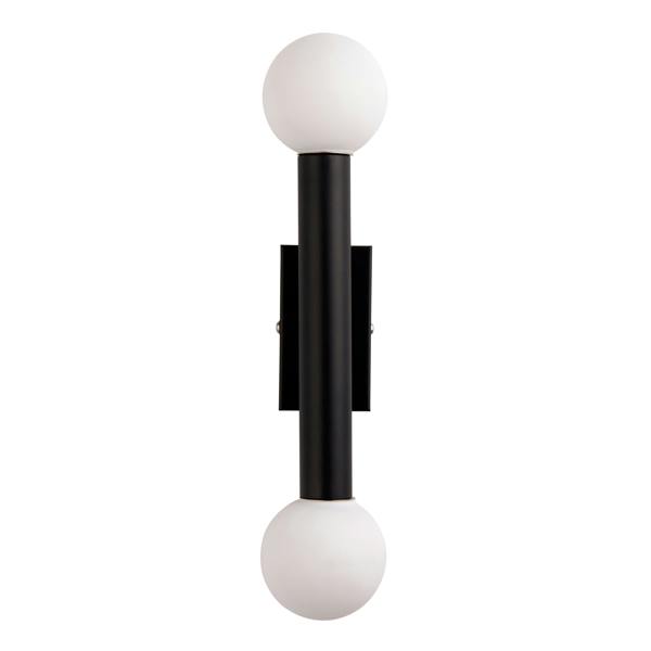 Pagazzi Lighting Toronto Matt Black IP44 2 Light Wall Light