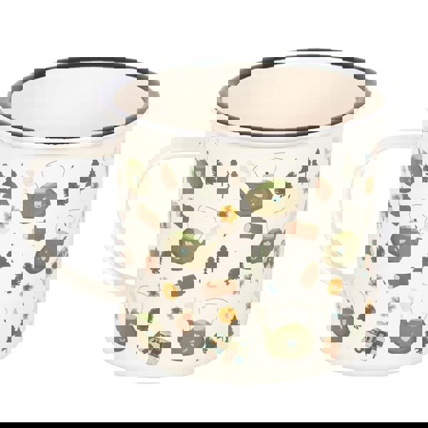 Serano Camping Print Enamel Mug