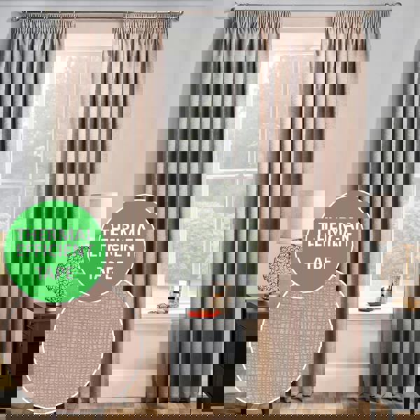 Enhanced Living Matrix Plain Thermal Room Darkening Energy Saving Tape Top Curtains For Living Rooms & Bedrooms