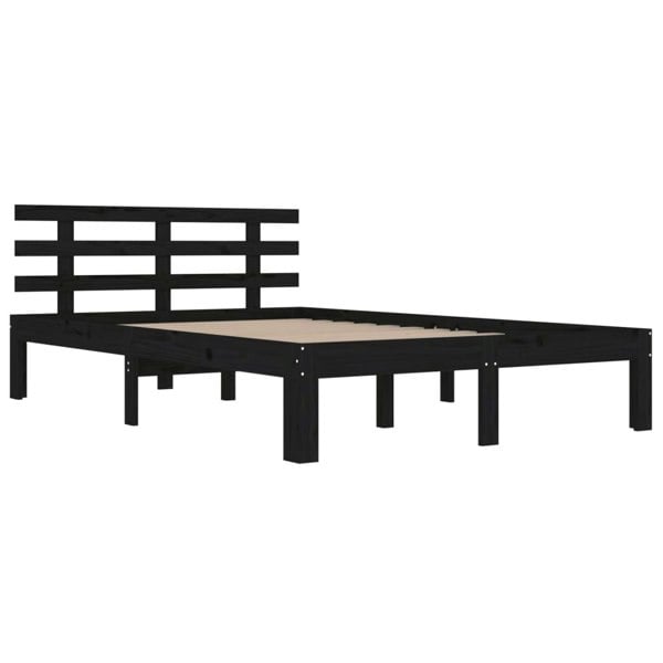 Berkfield Bed Frame Black Solid Wood 200x200 cm
