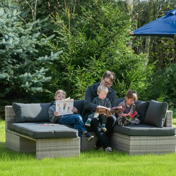 The Garden Marketplace Multi Layout Norfolk Rattan Weave 6 Seater Garden Lounge Set