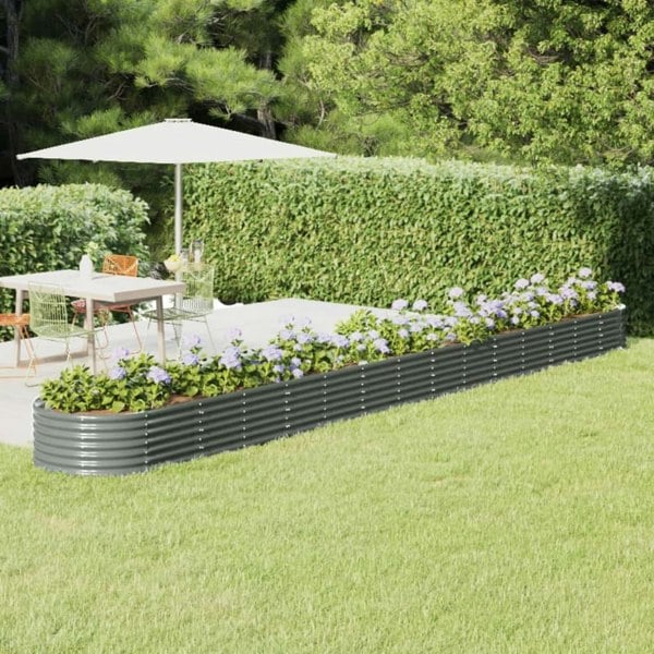 Berkfield Garden Raised Bed Powder-coated Steel 620x80x36 cm Grey
