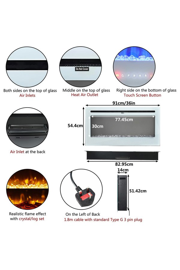 Living and Home 36 Inch Electric Fireplace