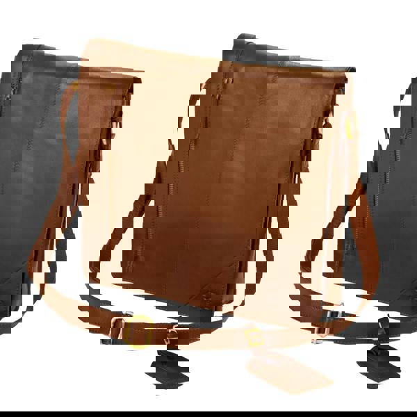 Eastern Counties Leather Wide Messenger Bag - Tan