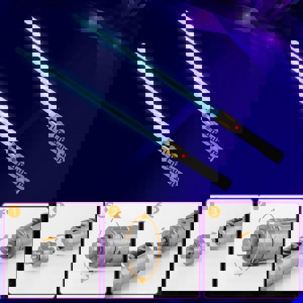 deAO Toys 7-Color Rechargeable Lightsaber for Kids – Motion Sensing, Retractable Design, Spin Feature, Dynamic Sound Effects, Quick Flick Action