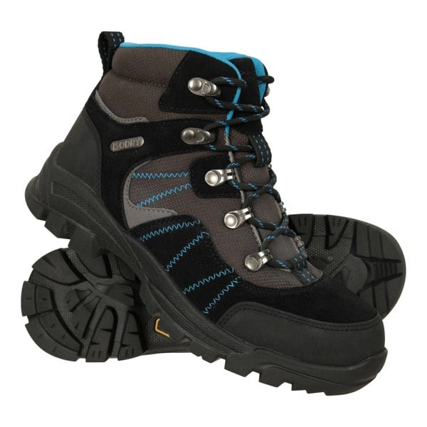 Mountain Warehouse Kids Edinburgh Suede IsoGrip Waterproof Hiking Boots - Blue
