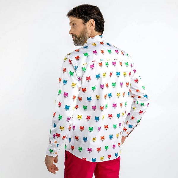 FOXES BEJEWELED PRINT SHIRT - Premium Men's Patterned Shirt by Claudio Lugli | Bold Design, Tailored Fit, Best Printed Shirts