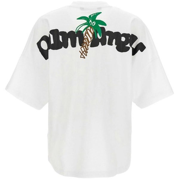 Palm Angels Sketchy Palm Tree Design Oversized Fit T-Shirt - White