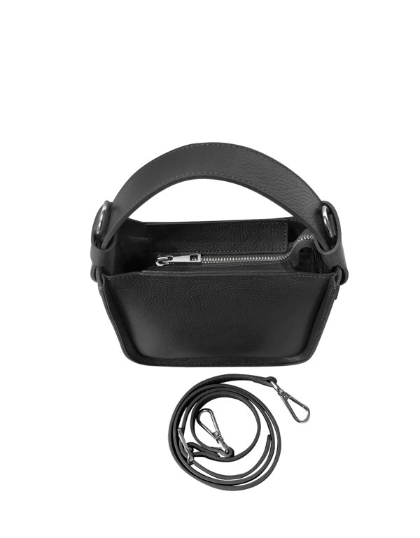 Le Parmentier Duplo Small Top Handle Bag - Black