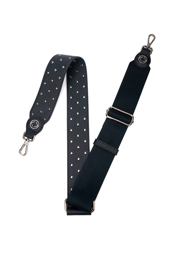 KeriKit England Stevie Studded Leather Strap With Silver Hardware - Navy (Limited Edition)