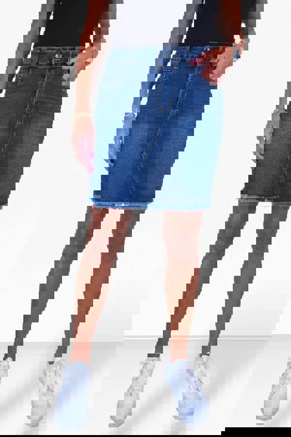 Paulo Due Women's Distressed Denim Mini Skirt