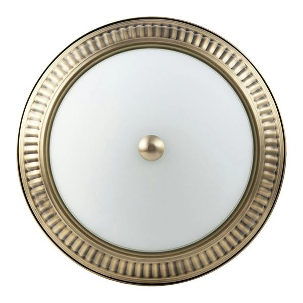 Modern LED IP44 Flush Ceiling Light in Antique Brass with Sensor Image 4
