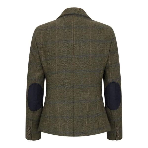 TruClothing Women's Olive Tailored Fit Tweed Blazer in Herringbone Check