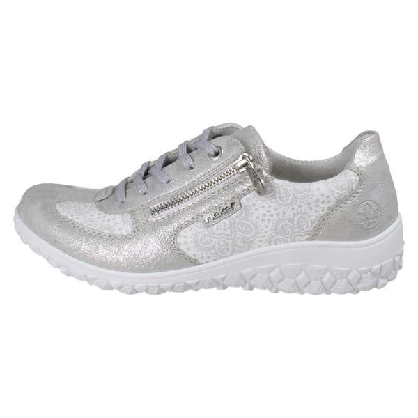 Rieker Womens Rieker Extra Wide Detailed Lace Up Trainers With Side Zip 59501
