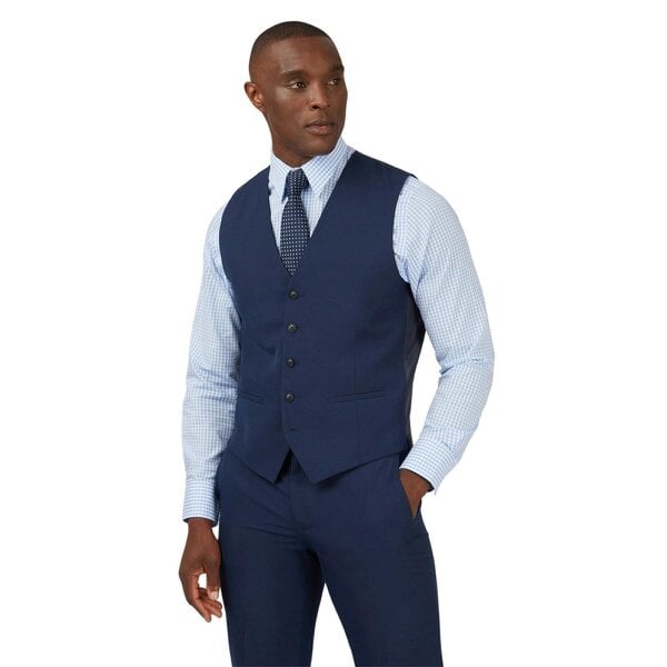 Limehaus Slim Fit Blue Waistcoat