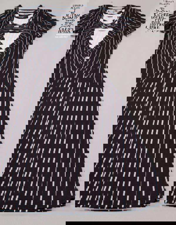 Disney The Nightmare Before Christmas Womens Black Jack Skellington Short Sleeve Skater Dress